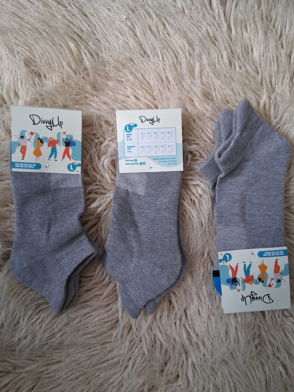 Grey Ankle Socks - 3 Pack